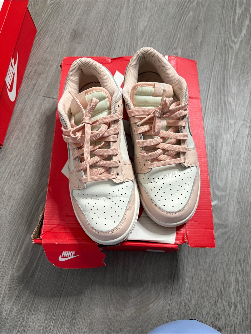 Nike Women’s Pink and White Dunk LowSneakers